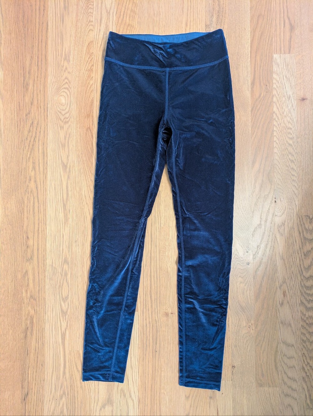 Athleta Girls High Rise Chit Chat Velvet Navy Leggings
